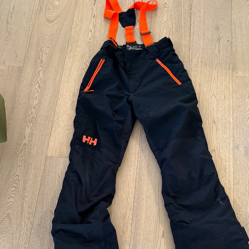 Helly Hansen navy ski Pants with Vibrant Orange Details